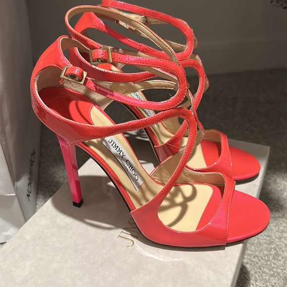 Jimmy Choo Neon Pink Patent Azalea Fluo - Picture 8 of 8